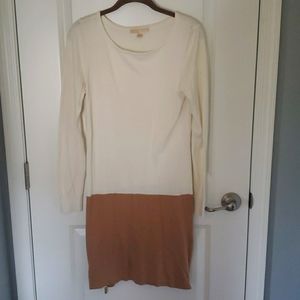 Michael Kors White and Tan Sweater Dress/Tunic, M
